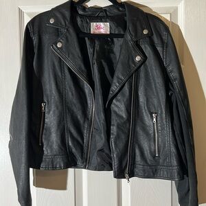 Justice Faux Leather Jackets | Color Black | Size 20 Plus